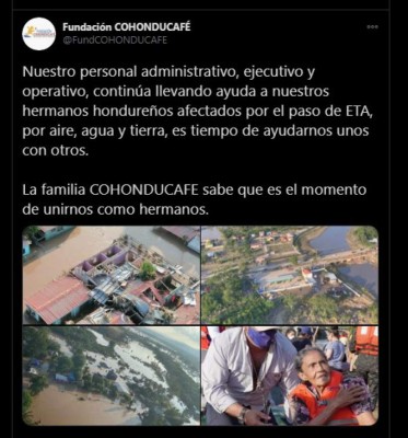 Empresa privada hondureña se une para ayudar a los afectados de Eta