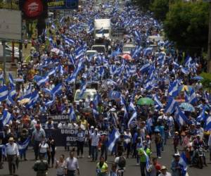 Miles de nicaragüenses participaron de la marcha 'Masaya florecera', en protesta contra la represión del gobierno de Nicaragua y grupos paramilitares contra movimientos estudaintiles y cívicos.