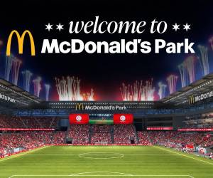<i>Fotografía sin fecha especificada cedida por Chicago Fire que muestra un anuncio de bienvenida del McDonald's Park. EFE/ Chicago Fire </i>