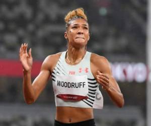 Panamá estará presente en la final femenina de los 400 metros vallas del atletismo de los Juegos Olímpicos de Tokio-2020 gracias a Gianna Woodruff, que hasta ahora no había llegado a la última etapa en una gran competición mundial.. (Photo by Jewel SAMAD / AFP)