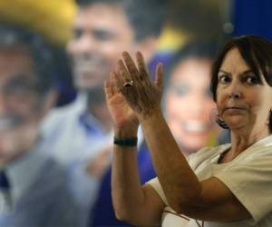 Mitzy Capriles, esposa del alcalde de Caracas, el opositor Antonio Ledezma, encarcelado el mes pasado por el régimen chavista. (Foto: AFP).