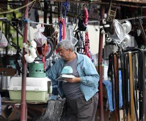 <i>Un hombre trabaja en un puesto de ventas este miércoles, en el Centro Histórico de Tegucigalpa (Honduras). El próximo presidente de Honduras, que será elegido el domingo, recibirá una economía de crecimiento moderado, con una inflación cercana al 5 %, fuerte dependencia de remesas e inversión extranjera y una deuda pública que supera los 18.000 millones de dólares, en un país con alta pobreza y escaso empleo formal. EFE/ Gustavo Amador</i>