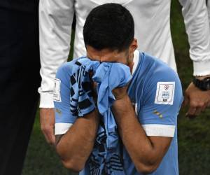 El delantero uruguayo #09 Luis Suárez reacciona al final del partido de fútbol del Grupo H de la Copa Mundial Qatar 2022 entre Ghana y Uruguay en el estadio Al-Janoub en Al-Wakrah, al sur de Doha el 2 de diciembre de 2022. FOTO Philip FONG / AFP