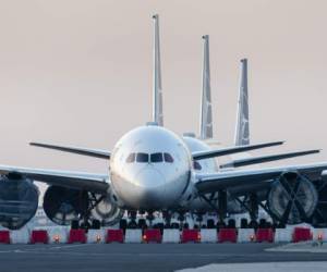 Warsaw, Poland -17/03/2020: Airlines Coronavirus, LOT Polish Airlines Boeing 787's grounded at Warsaw chopin Airport due to the global pandemic