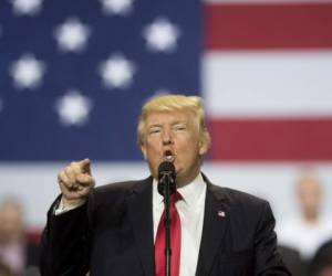 US President Donald Trump addresses a 'Make America Great Again' rally at the Kentucky Exposition Center in Louisville, Kentucky, March 20, 2017. / AFP PHOTO / JIM WATSON