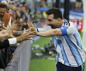 <i>El delantero de Argentina, Leo Messi, celebra el segundo gol del combinado argentino durante el partido del Mundial 2026 entre Argentina y Austria, este lunes en Arlington, Texas. EFE/Mariscal</i>
