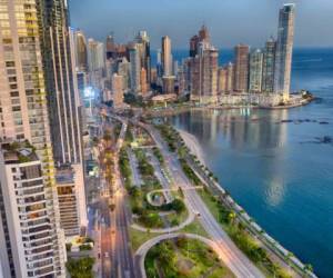 Panama City Skyline on summer night