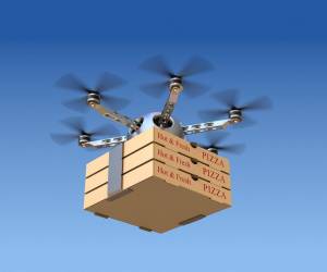 Ya hay entregas aéreas de Pizza en EEUU