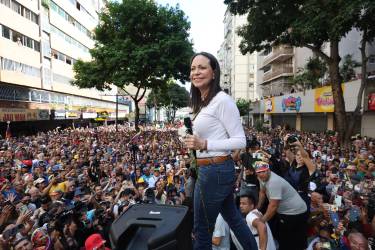 <i>Imagen de archivo de la líder antichavista María Corina Machado. EFE/ Miguel Gutiérrez</i>