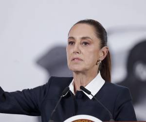 <i>La presidenta de México, Claudia Sheinbaum, habla en una rueda de prensa este jueves en Palacio Nacional de la Ciudad de México (México). Sheinbaum afirmó que el rechazo en la Cámara de Diputados de su reforma electoral no representa una derrota para su Gobierno y defendió que la iniciativa buscaba reducir privilegios en el sistema político y ampliar la participación ciudadana. EFE/Isaac Esquivel</i>