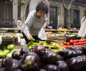 <i>Una mujer compra pimientos en un mercado callejero de Montevideo el 23 de abril de 2024. Con 3,4 millones de habitantes, Uruguay tiene el costo de vida más alto de América del Sur y supera al de varios países europeos y asiáticos más desarrollados.FOTO Pablo VERA/AFP</i>