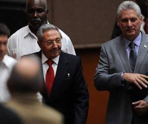 Cuba's President Miguel Diaz-Canel gestures as he speaks during the XVII ALBA-TCP Summit inauguration, in Havana, on December 14, 2019. (Photo by Jorge Luis BANOS / POOL / AFP)