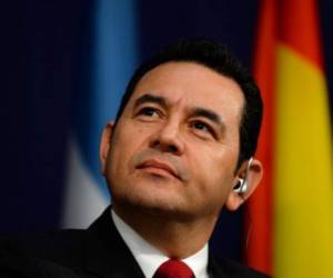 Guatemalan President Jimmy Morales attends the 2017 International Economic Forum on Latin America and the Caribbean at the French economy ministry in Paris on June 9, 2017. / AFP PHOTO / ERIC PIERMONT