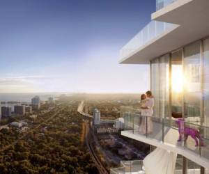 El edificio Echo Brickell, en obra, promete 180 apartamentos con elevadores privados en sus 57 pisos. (Foto: Cortesía)