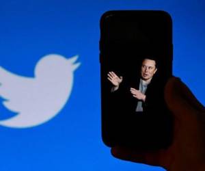 (ARCHIVOS) En esta foto de archivo tomada el 4 de octubre de 2022, la pantalla de un teléfono muestra una foto de Elon Musk con el logotipo de Twitter en el fondo, en Washington, DC. (Foto de OLIVIER DOULIERY / AFP)