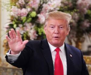 US President Donald Trump addresses the National Association of Attorneys General in the State Dining Room of the White House in Washington, DC on March 4, 2019. (Photo by MANDEL NGAN / AFP)