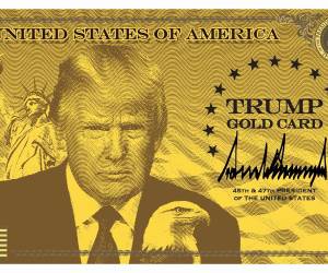 <i>Fotografía tomada de trumpCard.Gov de la 'tarjeta dorada de Trump', cuya página web fue presentada por el presidente de Estados Unidos, Donald Trump, este miércoles como un mecanismo para atraer a personas interesadas en establecerse en el país y obtener privilegios equiparables a los de los residentes permanentes por un precio de un millón de dólares. EFE/TrumpCard.Gov </i>
