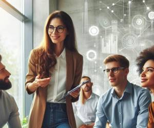 <i>Según ManpowerGroup, las grandes empresas equilibran presencialidad y trabajo remoto según la naturaleza del rol, fortaleciendo la cultura organizacional y el trabajo por resultados. FOTO ELABORADA CON IA</i>