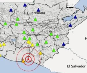 <i>Mapa que muestra el epicentro del temblor. FOTO INSIVUMEH</i>
