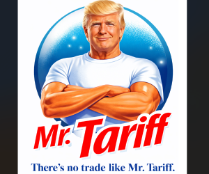 <i>La Casa Blanca publicó en redes una imagen realizada con inteligencia artificial en la que aparece el republicano representado como el icónico personaje de la marca de limpieza Mr. Clean. Foto de cortesía</i>