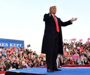 President Trump arrives to speak at an election rally in Murphysboro, Ill., on Oct. 27. He is doing a slew of events leading up to Election Day.