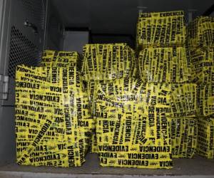 <i>El pasado fin de semana se logró la confiscación de 805 paquetes con cocaína, con un peso de 945 kilogramos y un valor estimado de Q97 millones 090 mil 953.75. FOTO MINGOB GUATEMALA</i>