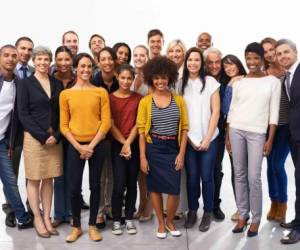 High angle shot of a diverse group of business professionals