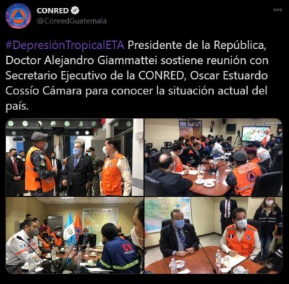 Guatemala en alerta por lluvia intensa que deja la depresión tropical Eta