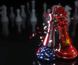 Trade War, Business War, US China, Chess, Game, Shatter, Broken