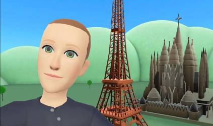 <i>Mark Zuckerberg dentro del Metaverso con sus gafas. FOTO META</i>