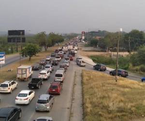 Imagen del paro de transporte en San Pedro Sula / Foto La Prensa