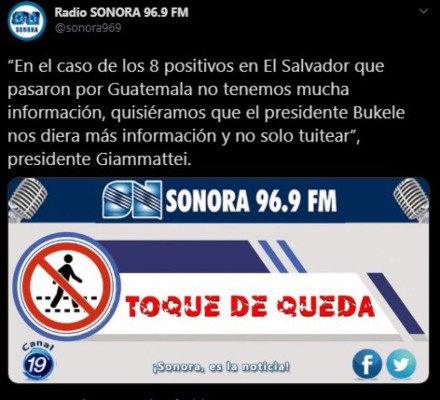 Giammattei a Bukele: Deje de tuitear y dé información