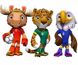 Fotografía cedida por la FIFA que muestra las mascotas oficiales del Mundial 2026, de izquierda a derecha: Maple, el alce canadiense; Zayu, el jaguar mexicano, y Clutch, el águila americana. EFE/FIFA /SOLO USO EDITORIAL /NO VENTAS /SOLO DISPONIBLE PARA ILUSTRAR LA NOTICIA QUE ACOMPAÑA /CRÉDITO OBLIGATORIO