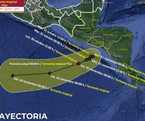 <i>Mapa que muestra la trayectoria proyectada para el fenómeno. FOTO E&amp;N/CONAGUA</i>