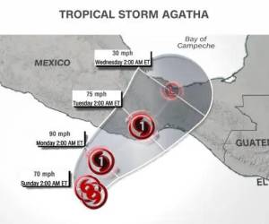 Huracán Agatha puede llegar a categoría 3 a la costa suroeste de México