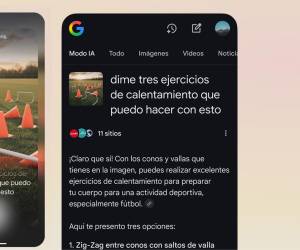 Imagen cedida por Google sin fecha específica de toma que muestra pantallas simuladas para ilustrar su buscador con IA en español dedicado a Latinoamérica. EFE/ Google