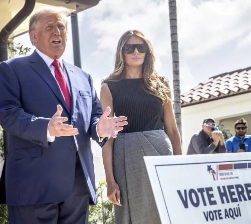 <i>El voto del presidente Donald Trup y la primera dama Melania Trump inaugura el ciclo de elecciones que tiene su hito el próximo 3 de noviembre. (Foto: EFE)</i>