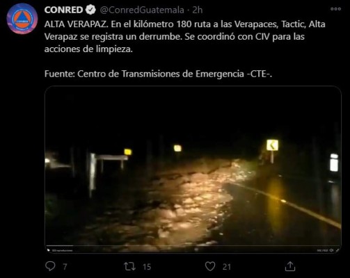 Guatemala en alerta por lluvia intensa que deja la depresión tropical Eta