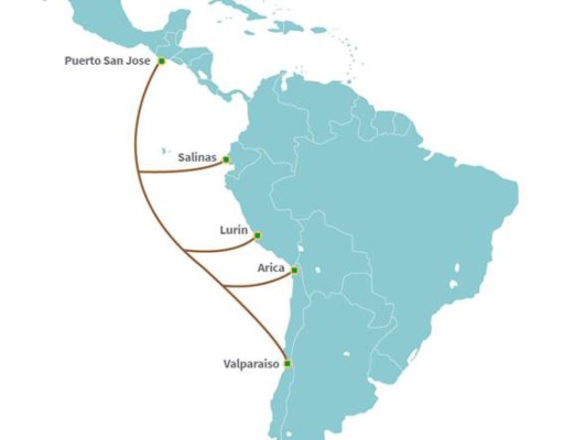 Cable submarino conectará el Puerto San José, Guatemala, con Valparaíso, Chile