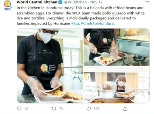 Chef José Andrés Puerta cocina para los afectados por Eta en Guatemala y Honduras