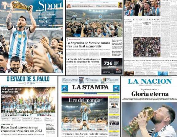 Las portadas de los periódicos destacan el gane de Argentina en Qatar