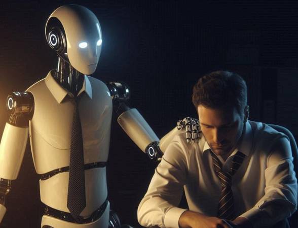 <i>Según el Work Trend Index, el 57% del tiempo laboral se va en comunicación (reuniones, correos, chats, notificaciones) y solo el 43% en crear valor real. El resultado es conocido por todos: fragmentación cognitiva y ansiedad. (Foto: IA Microsoft Desginer)</i>