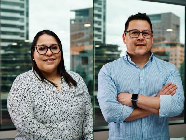 Lorena García, Marketing &amp; Communications Fuels Specialist y César Paz, Regional Brand &amp; Marketing Fuels Specialist.
