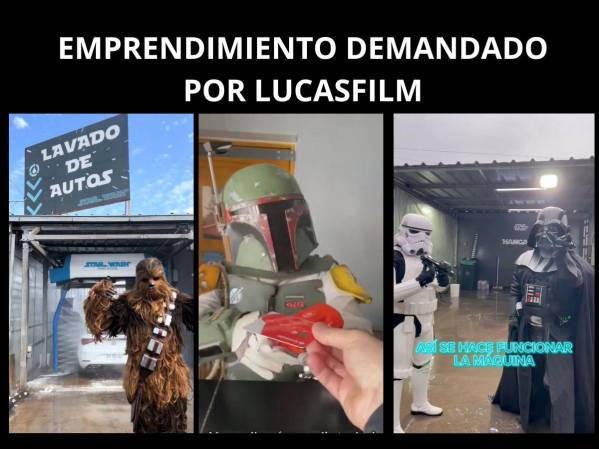 <i>La productora de cine responsable de “La guerra de las galaxias” decidió interponer una demanda contra el negocio ante el Instituto Nacional de Propiedad Industrial (INAPI). FOTO REDES SOCIALES STAR WASH</i>