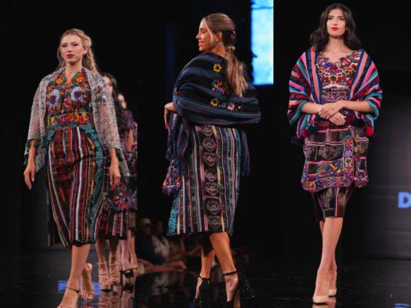 <i>Faldas, güipiles, perrajes y otras piezas que componen el indumento femenino maya formaron parte de la colección de Textiles D´La Rossa con tejidos elaborados en telar mecánico y bordados a mano. FOTO TOMADA DE SU INSTAGRAM</i>