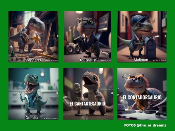 Las dinoprofesiones, la tendencia viral creada por IA