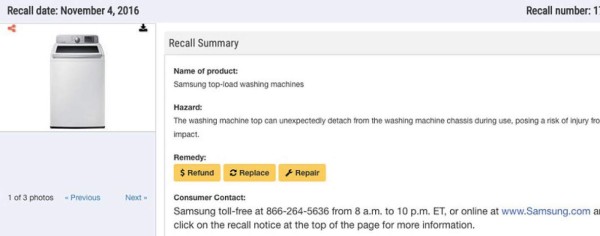 Tras el móvil explosivo, llega la (tapa de) lavadora que vuela