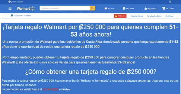 Walmart Centroamérica en Costa Rica alerta a la población en general sobre un incremento en los intentos de fraude. Foto de cortesía