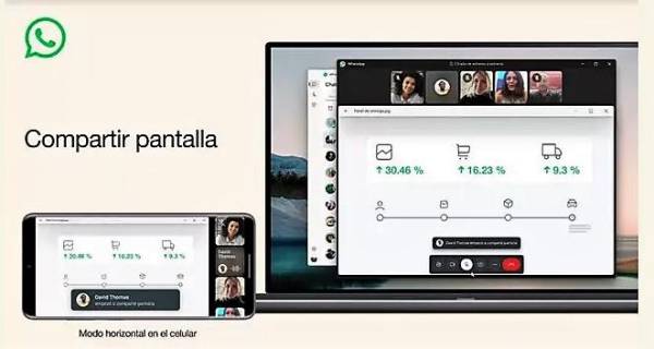 WhatsApp ya permite compartir pantalla durante las videollamadas