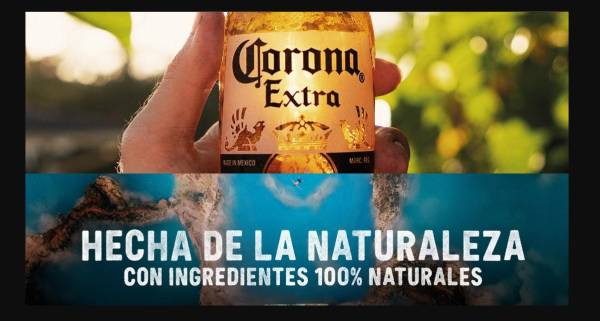 Cerveza Corona enfocada a una producción con ingredientes 100% naturales